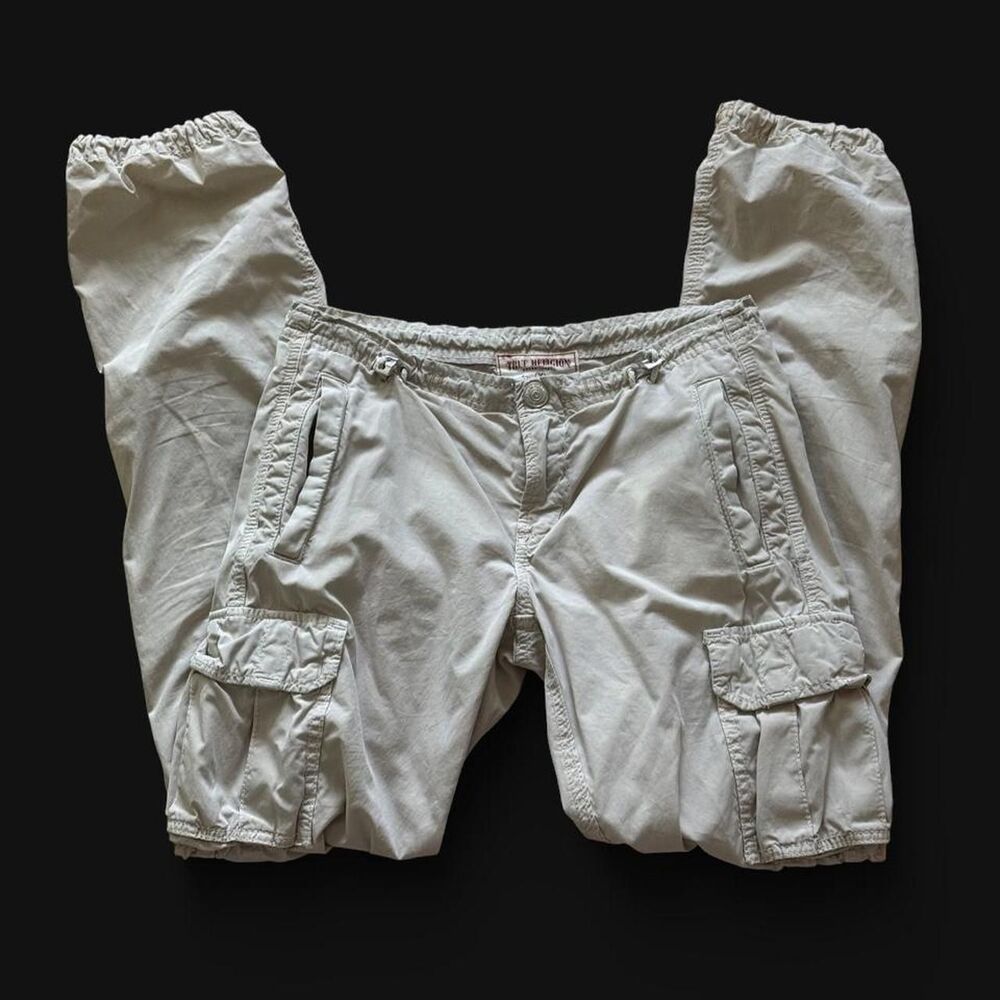 True Religion Cream Y2K Cargo Pants – Size 25
